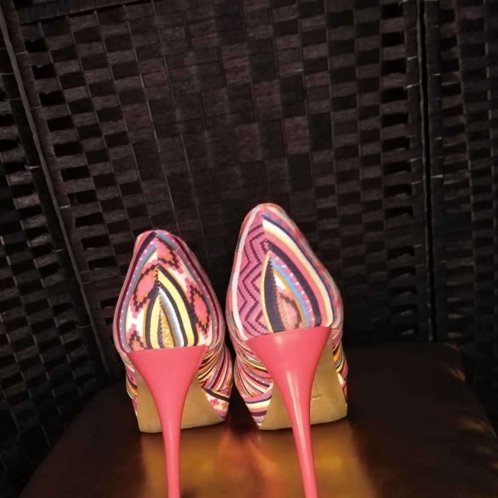 Colorful Bamboo platform stilettos - Picture 3 of 6